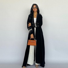 Abaya Dubai Women Open Long Dress With Hijab Muslim Kimono Robe Cardigan Gown