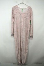 Honeydew Intimates Womens Pink Button Front Cocoa Cozy Henley Jumpsuit M