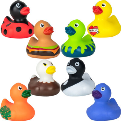 2'' Inch Vinyl Rubber Ducks: LADYBUG-HAMBURGER-EAGLE-YIN YANG-TATTOO and MORE!!!