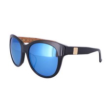 NEW MCM624SK 969 Black  Cognac Visetto Sunglasses with Blue Mirror Lenses