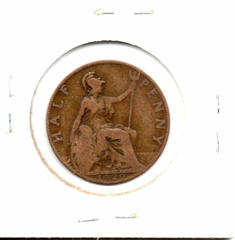 UK Great Britain England Halfpenny 1920 King George V as Pictured - Image 4 of 4