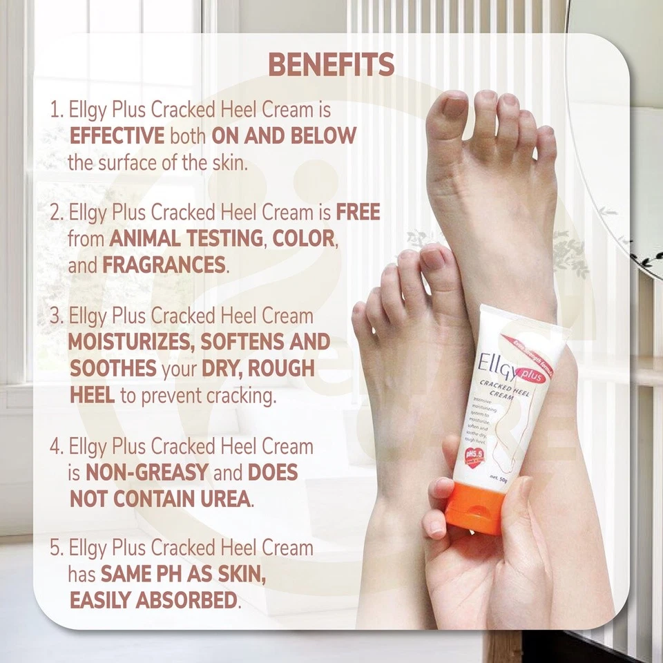 Foot Heel Ellgy Cracked Cream Moisturizer Strengthen Skin Healthy 50g x 4 PACKS - Image 2 of 4