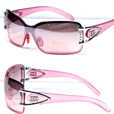 New Women Shield Wrap Around Sunglasses Fashion Designer Shades Rimless One Lens