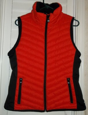 Women s Calvin Klein Performance Vest Size M Red with Black Accents