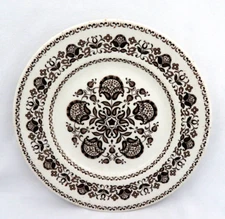 Brown Transferware Luncheon Plate  WELLESLEY  Wood & Sons Staffordshire England