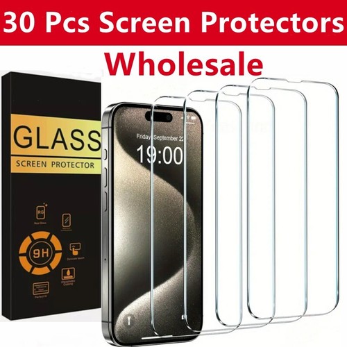 Wholesale LOT Tempered Glass Screen Protector for iPhone 16 Pro Max 15 14 13 12 - Picture 14 of 16