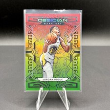 Jordan Poole 2022-23 Obsidian #107 Red/Yellow/Green Flood Electric Etch 25/75