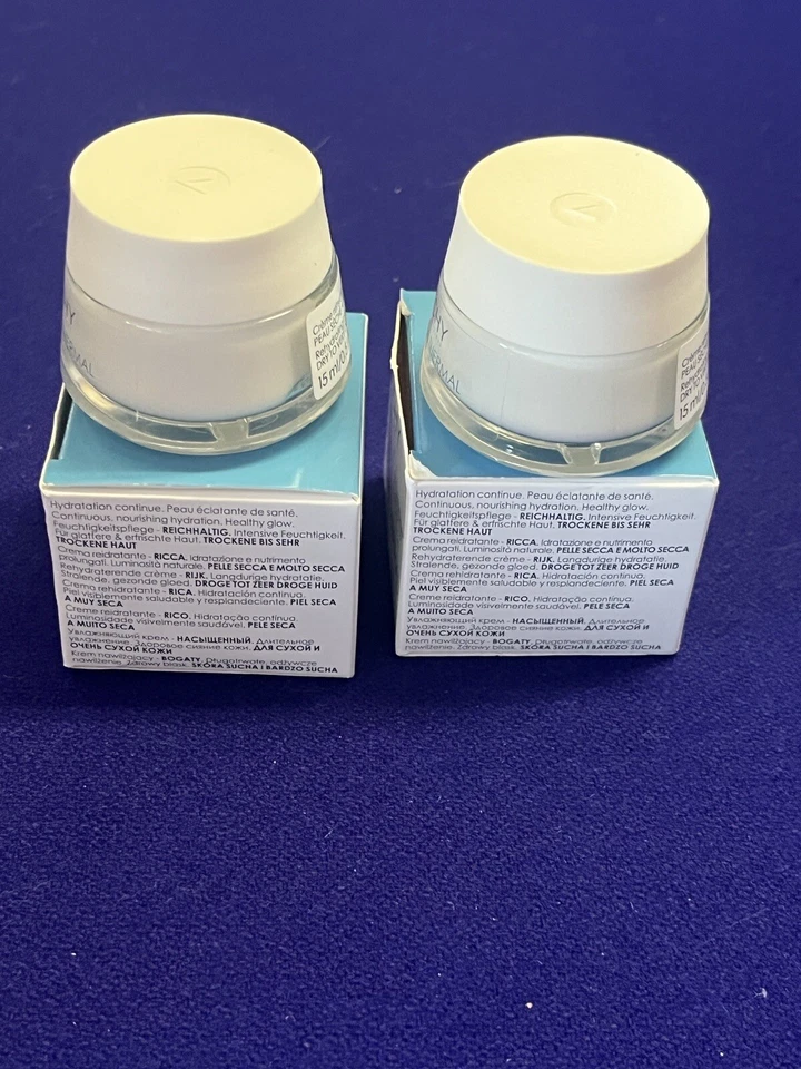 2X Creme Reidratante Térmico Rico Vichy Aqualia 0,51 oz. Viagem tamanho novo na caixa - Imagem 2 de 4