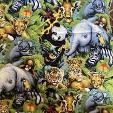 FABRIC Jungle Animal For Quilting, Sewing  Crafts