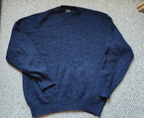 Suéter de Colección Abercrombie & Fitch Shetland Lana Azul Tejido Para Hombre XL Hecho en Escocia - Imagen 3 de 5