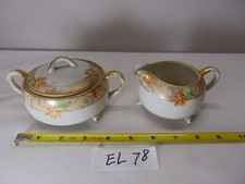 Vintage Orange Blossom Nippon Cream & Sugar Set Japan Hand Painted Elegant