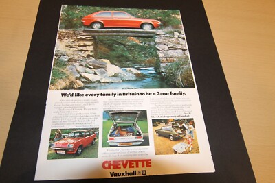 Original Zeitschriftenwerbung: VAUXHALL CHEVETTE rahmenfertiges Wandbild 