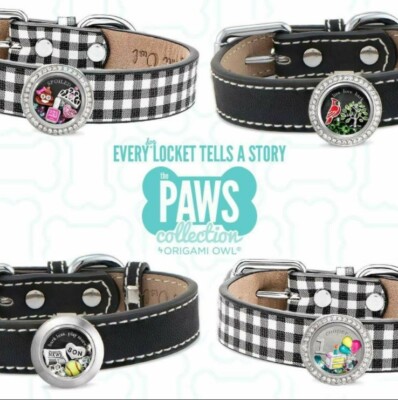 Origami Owl Dog Collar, Size Large, Black with silver buckle  display picture 3