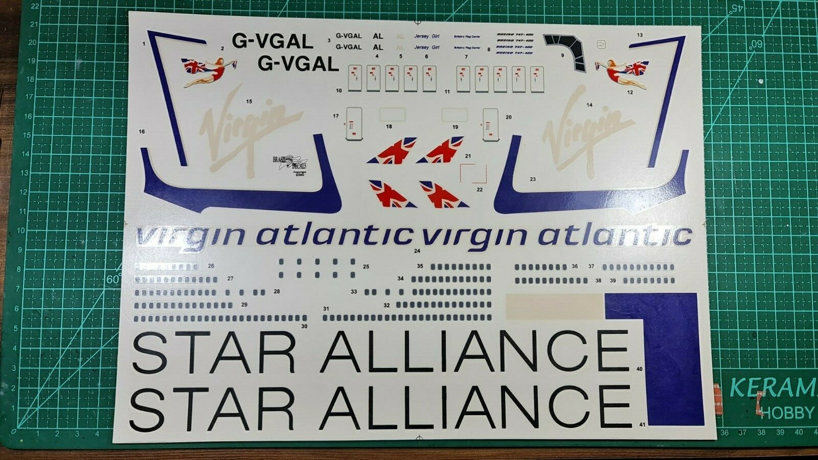 Décalcomanies Boeing 747 KLM édition Brésil - Échelle 1/144, Pour Maquettistes