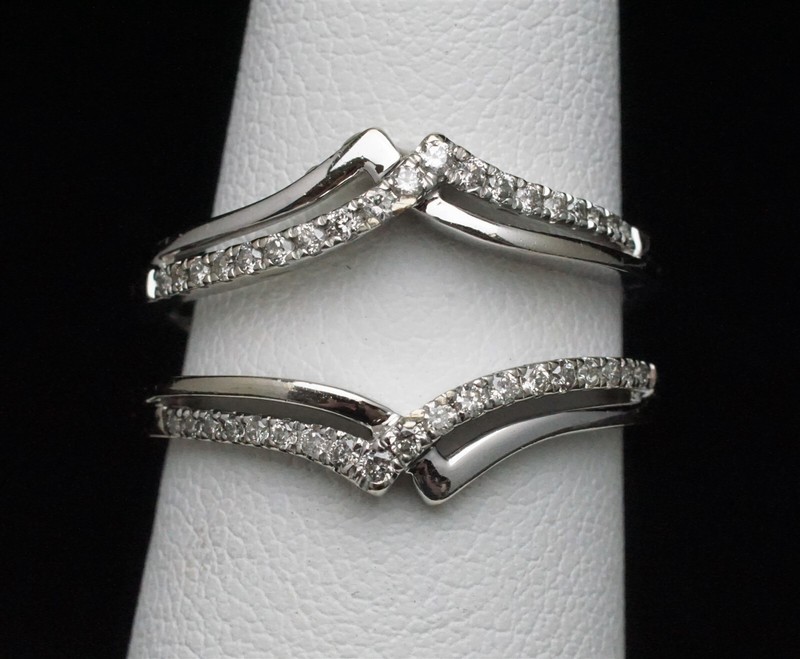 LLJ Legend Jewelry Co. 14K White Gold 1/8cttw Round Diamond Ring Wrap Accents