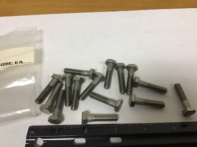 New Qty (12) 1/4-20 X 1 1/8'' Stainless Hex Head Screws, MS35307-309
