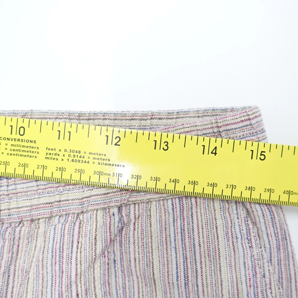 Pantalones Sag Harbor para mujer talla 30 multicolor a rayas lino tiro alto bolsillos cortados Foto 4 de 4