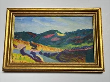 Antique Landscape Painting SMALL GEM MYSTERY ARTIST MODERNISM EXPRESSIONISM