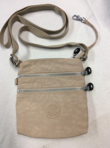 Kipling Gris Beige Bandolera Hombro Bolso ~ viaje bolsa de nylon 7\