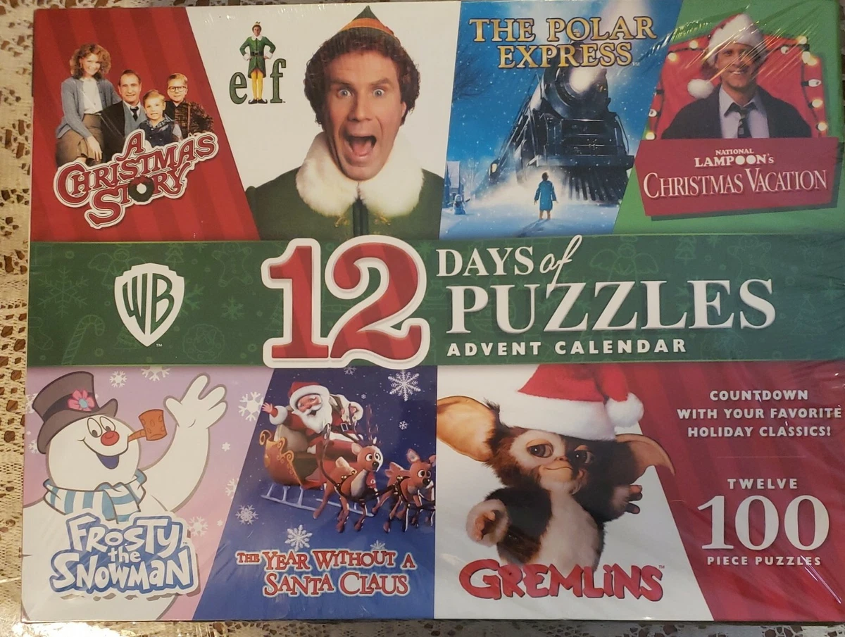 WB 12 DAYS OF PUZZLES ADVENT CALENDAR ELF CHRISTMAS VACATION STORY 100  PIECES EA | eBay