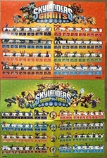 Lot 2 Skylanders Posters Giants and Swap Force Character Checklist New