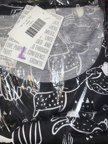 Lularoe Perfect T Black/white Dogs Cartoon Large 16/18 18/20 Unicorn 🦄 New L - Picture 12 of 12