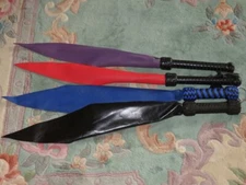 NEW RED BLUE BLACK PURPLE Leather Dragons Tongue Flogger - Riding Crop Quirt