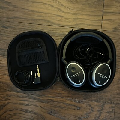 Audio-Technica ATH-ANC7B Quiet Point Active Noise Cancelling Headphones w/extras
