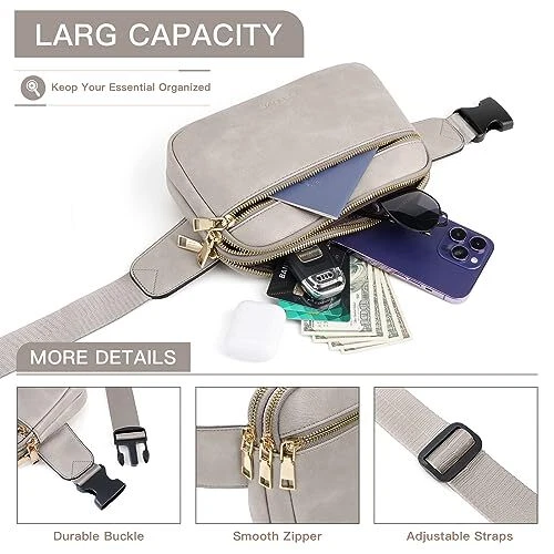 Belt Bag for Women Crossbody Bags for Women Trendy Chest Bag for Men F-Grey Belt Bag for Women Crossbody Bags for Women Trendy Chest Bag for Men F-Grey