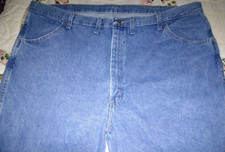 VINTAGE RUSTLER DENIM BLUE JEANS 46 X 30 STRAIGHT LEG men's