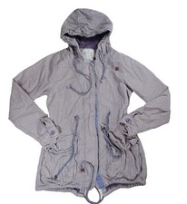 Element Eden Coats Women's Size 10 Gray/periwinkle Cinch Waist Hooded Coat 100%