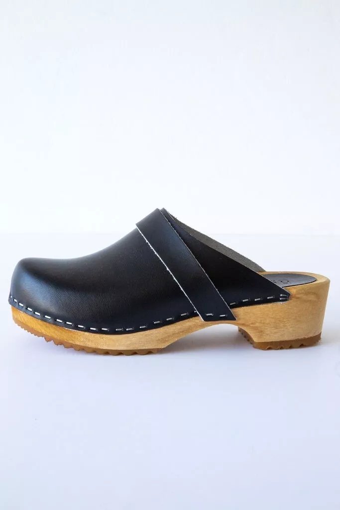 Ceder Sko Authentic Swedish Handmade Wooden Leather Clogs Black Size 38 | eBay