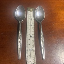 Vintage Stainless Steel Japan 2 Small Spoons Baby Or Jelly Spoons Regent