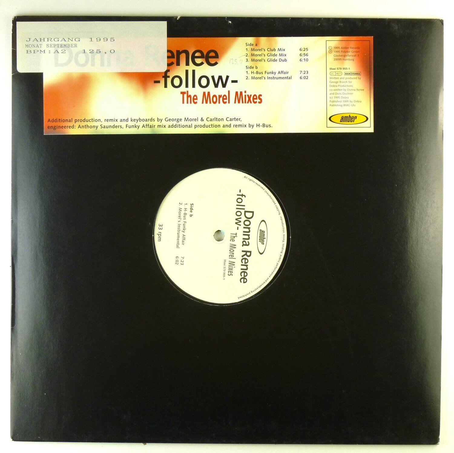 12 " Maxi - Donna Renee - Follow (The Morel Mixes) - A4278 - Washed & Cleaned