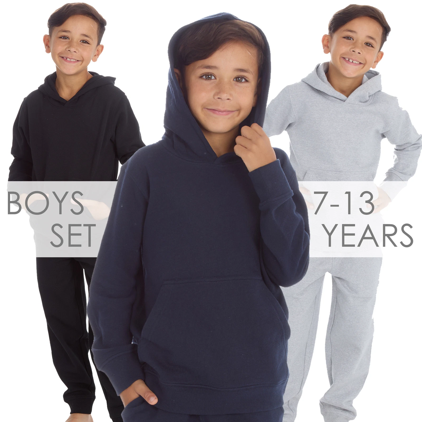 Kids Boys 2-Piece Lounge Set Hoodie Jogpants Loungewear Sweatpants Sweatshirt UK