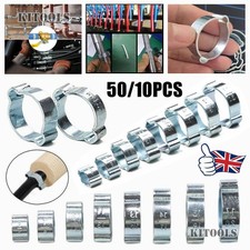 50/10PCS Double Ear O Clips Clamps Petrol Air Water Hose Pipe Steel OClips Kits