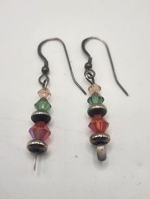 925 Sterling Silver Artisan Crystal Beaded Da...