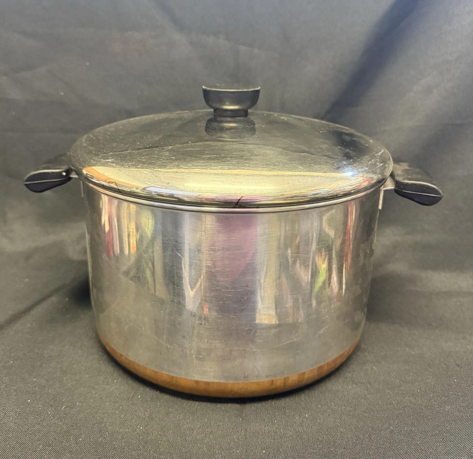 Vintage Revere Ware Sauce Pan Pot Copper Clad Bottom Clinton IL 1801