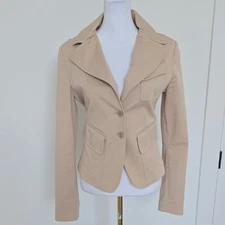 Patrizia Pepe Stretch Cotton Blazer Neutral Chic IT44 US8