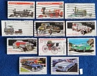 US Stamps Lot of 11 All Different Vintage Transportation Used Off Paper Variety