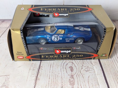 Burago Ferrari Le mans Sebring 1965 - Boxed - Blue - Rare Edition - Model Car