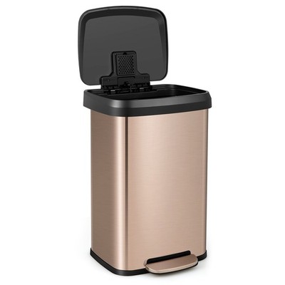 Step Trash Can 13.2 Gallon Stainless Steel Airtight Garbage Bin for Home Kitchen