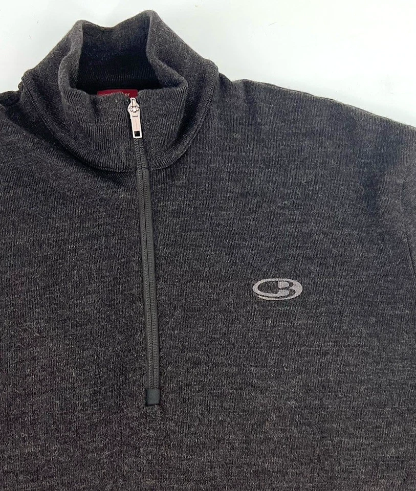 Icebreaker Sport 320 1/2 Sweater Merino Wool Mens L Taupe Brown Pullover Hiking - Image 2 of 4