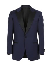 SUITSUPPLY Men Blazer Lazio Tuxedo FL UK34R Blue 130S Wool Slim Peak Lapel