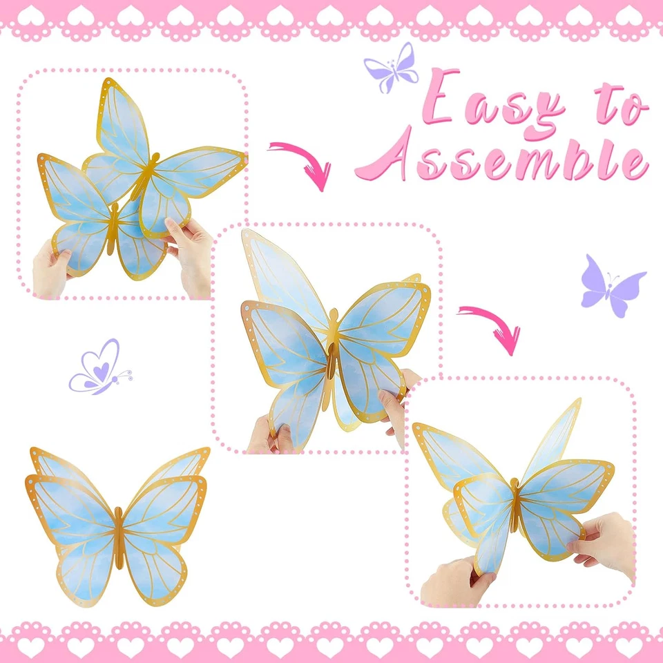 15 предметов столешницы бабочки центральный элемент украшения для дня рождения C - Изображение 3 из 4