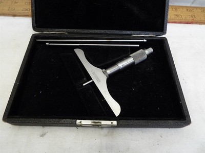 Starrett 440 Machinist Micrometer Depth Gage Set Gauge 0-3'' Tool in Case Mic