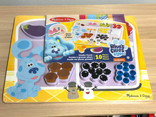 Melissa  Doug Blue's Clues Wooden Chunky Puzzle Fridge Food - New Xmas Free Shp