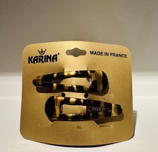 Karina Paris Tortoiseshell French Barrettes, Made In France NOS