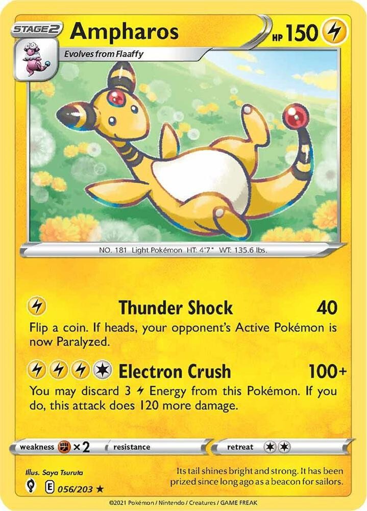 Ampharos #056/203 Swsh07 Evolving Skies Rare Pokemon TCG NM