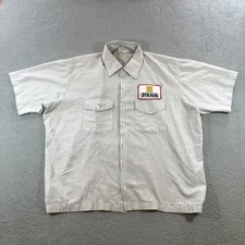 vtg bud light shirt mens 2XL gray pin stripes work delivery union made